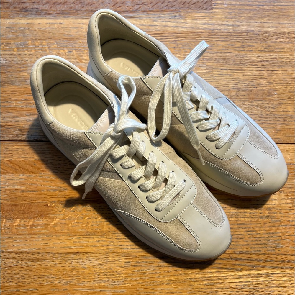 Vince Ohara leather and suede lace up sneakers